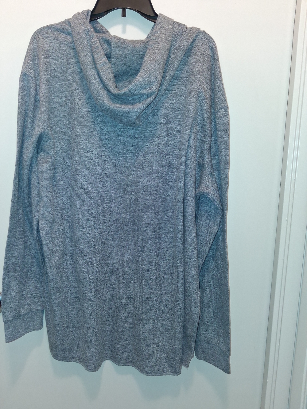 Echo Men's Heather Gray Hooded Pullover with Vertical Black Logo - Picture 2 of 2
